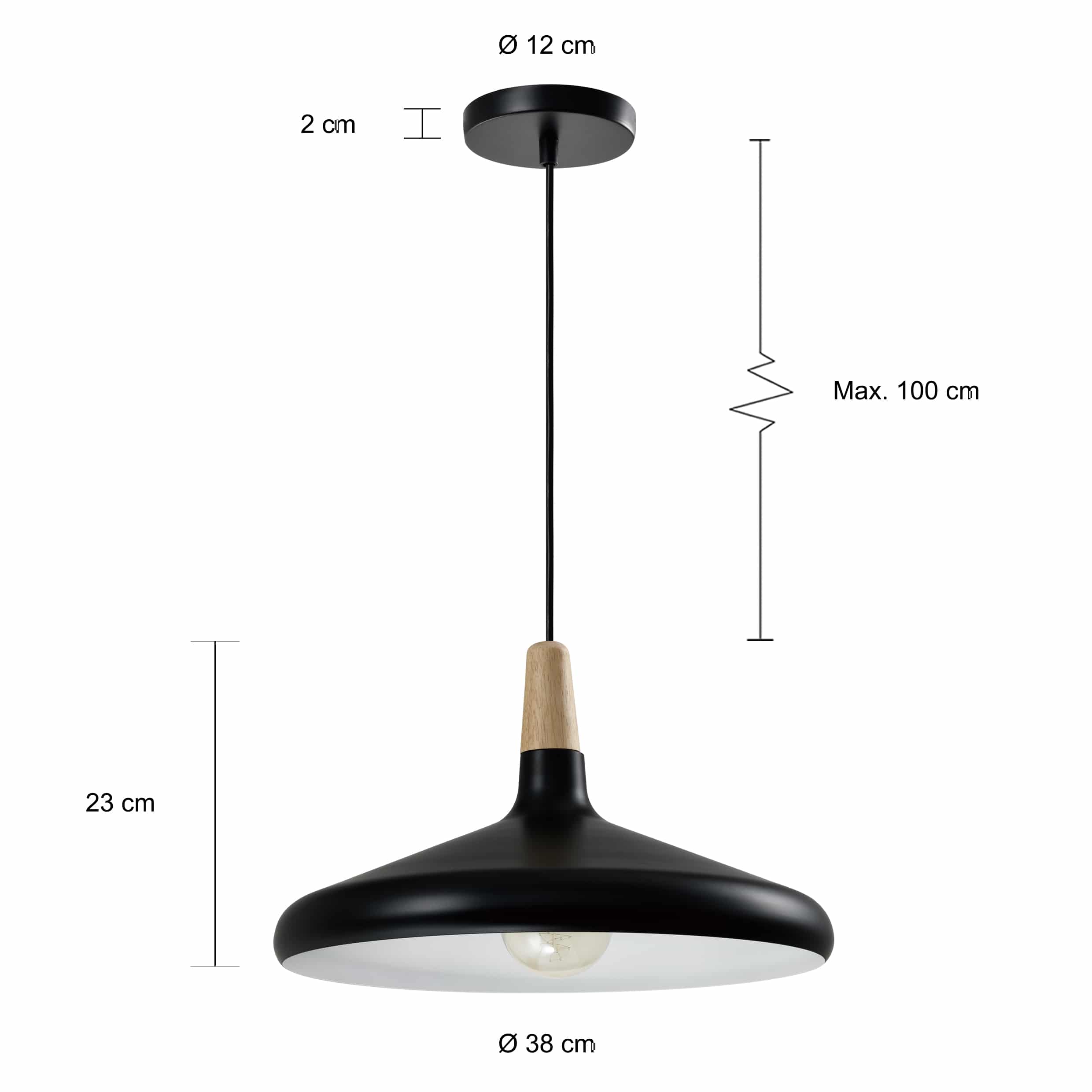 QUVIO lamp met hout en laag design