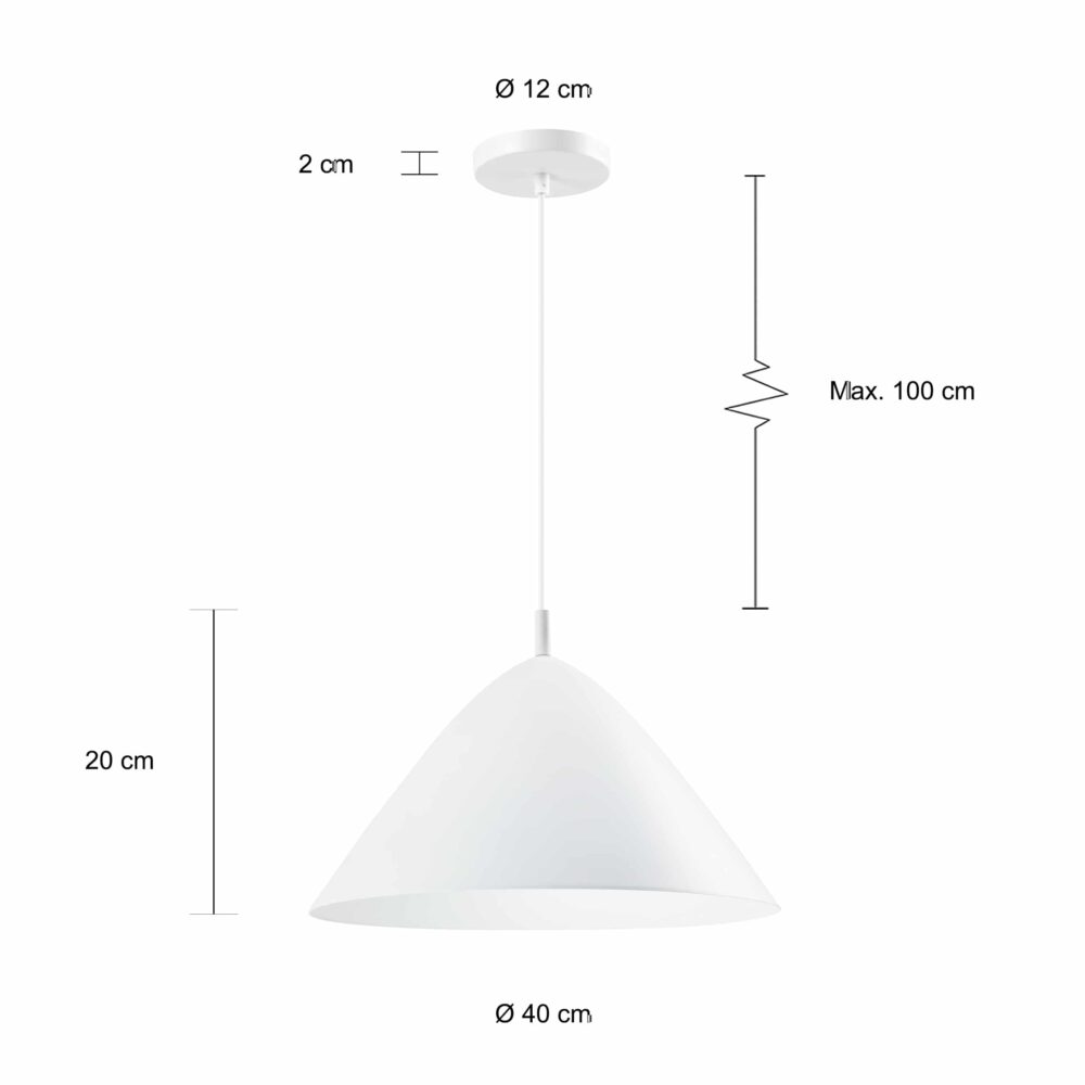 Hoed vormige verlichting in het wit