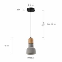 Kleine hanglamp met houten kop