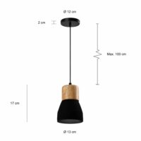 Afmetingen simplistisch zwarte verlichting
