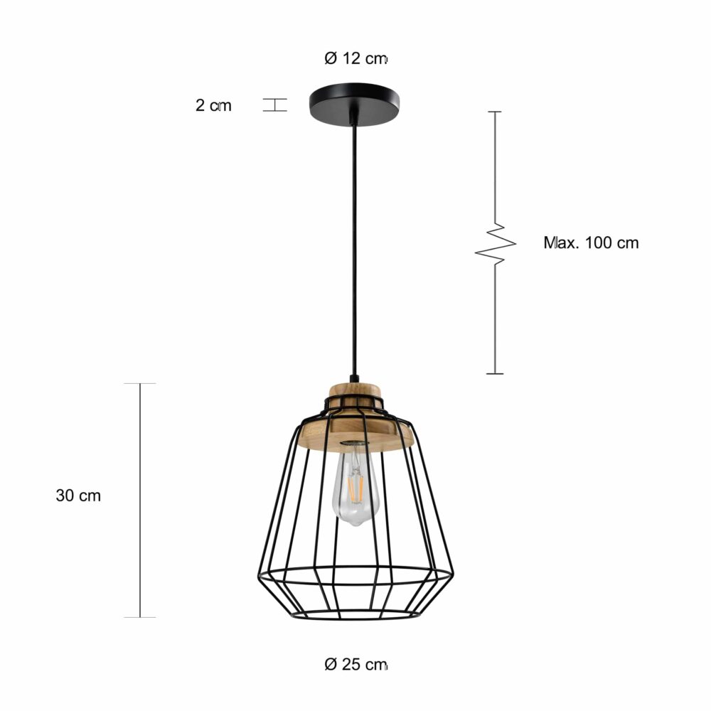 lamp met een diameter van 25 cm