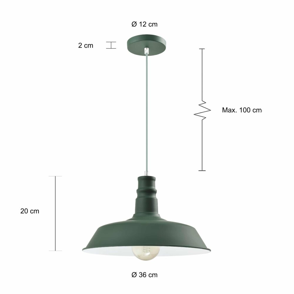Retro hanglamp in vintage stijl in het groen