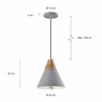 Afmetingen van de Scandinavische kegel lamp