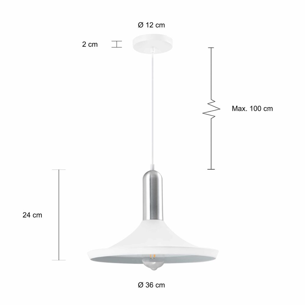Lamp met een witte kap