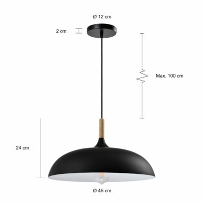 Verlichting in scandinavische stijl met een diameter van 45 cm