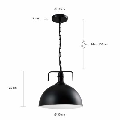 Lamp met een diameter van 30 cm