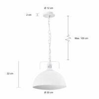 Witte lampen in fabrieksstijl met een diameter van 30 cm