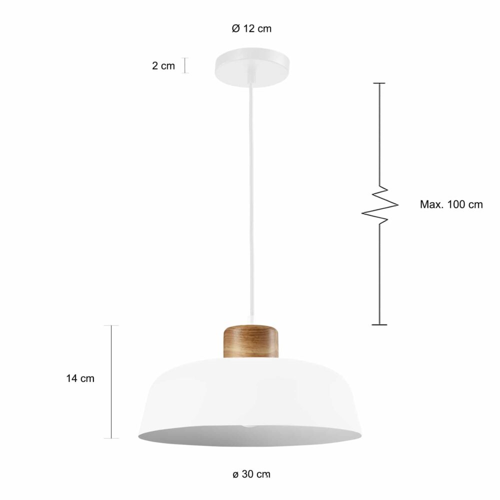 Specificaties van de verlichting met houten stukje