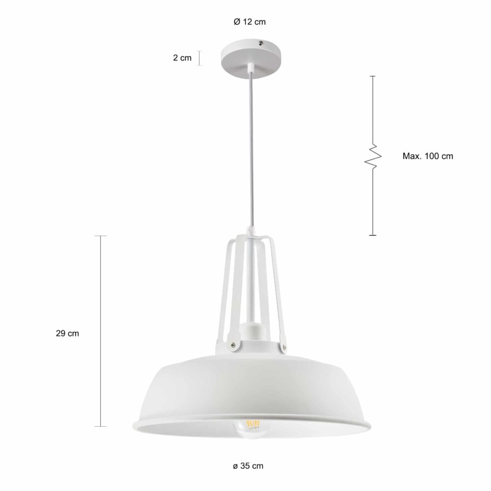 Bolvormige lamp met een snoer van 100 cm