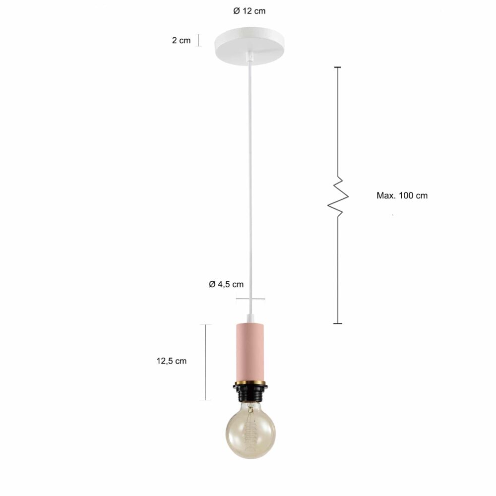 Roze minimalistische verlichting met 1 lichtpunt