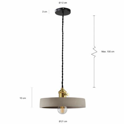 Landelijke hanglampen met een diameter van 21 ccm