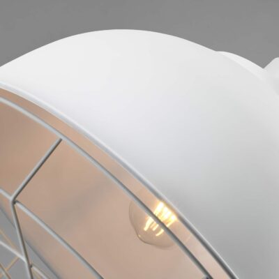 Landelijk witte hanglamp met stalen rooster