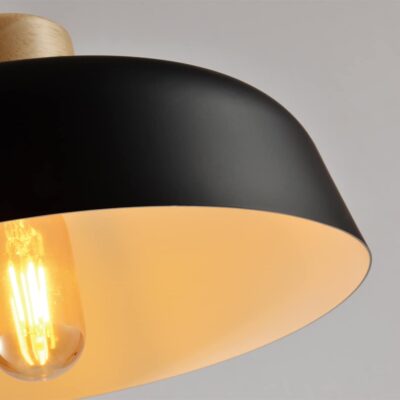 QUVIO Hanglamp rond van metaal en hout