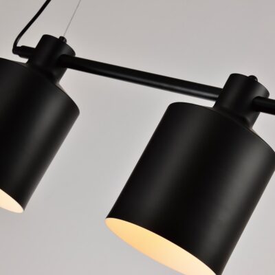 Zwart stalen lamp met ronde kappen