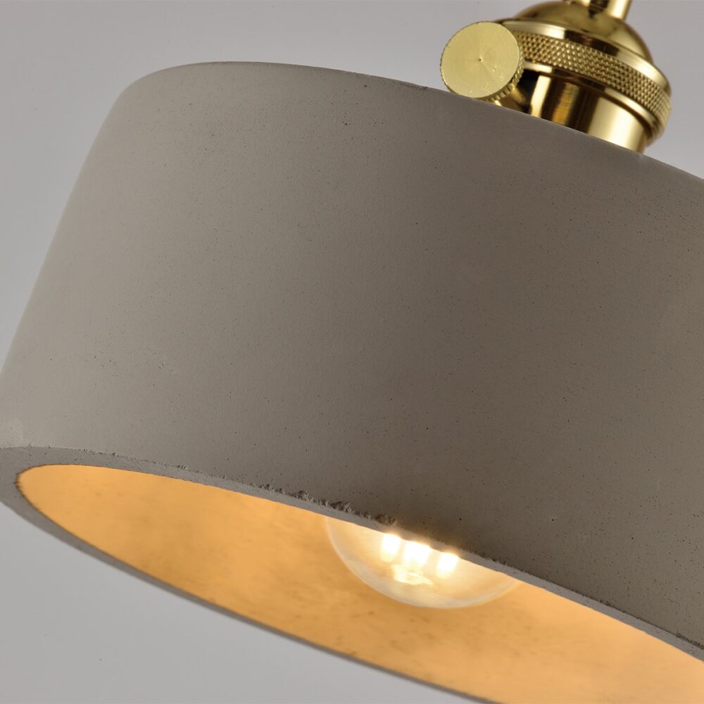 Cilinder betonlook gouden kop