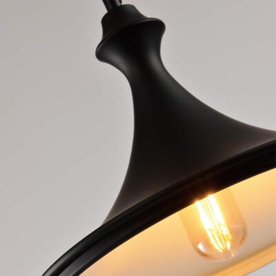 Zwarte verlichting van QUIVO met hoed vormig design