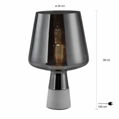 Zwarte lamp voor op tafel met snoer