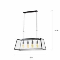 Afmetingen van de moderne hanglamp met grote kap