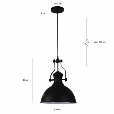 Industrieel zwarte hanglamp