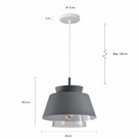 Hanglampen met grijze kap en glas
