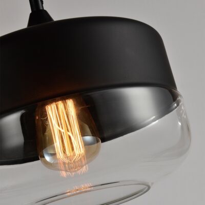 Breed ronde kap van metaal en glas