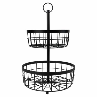 zwart fruitmand 2 laags