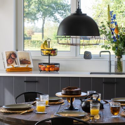 zwart fruitmand 2 laags