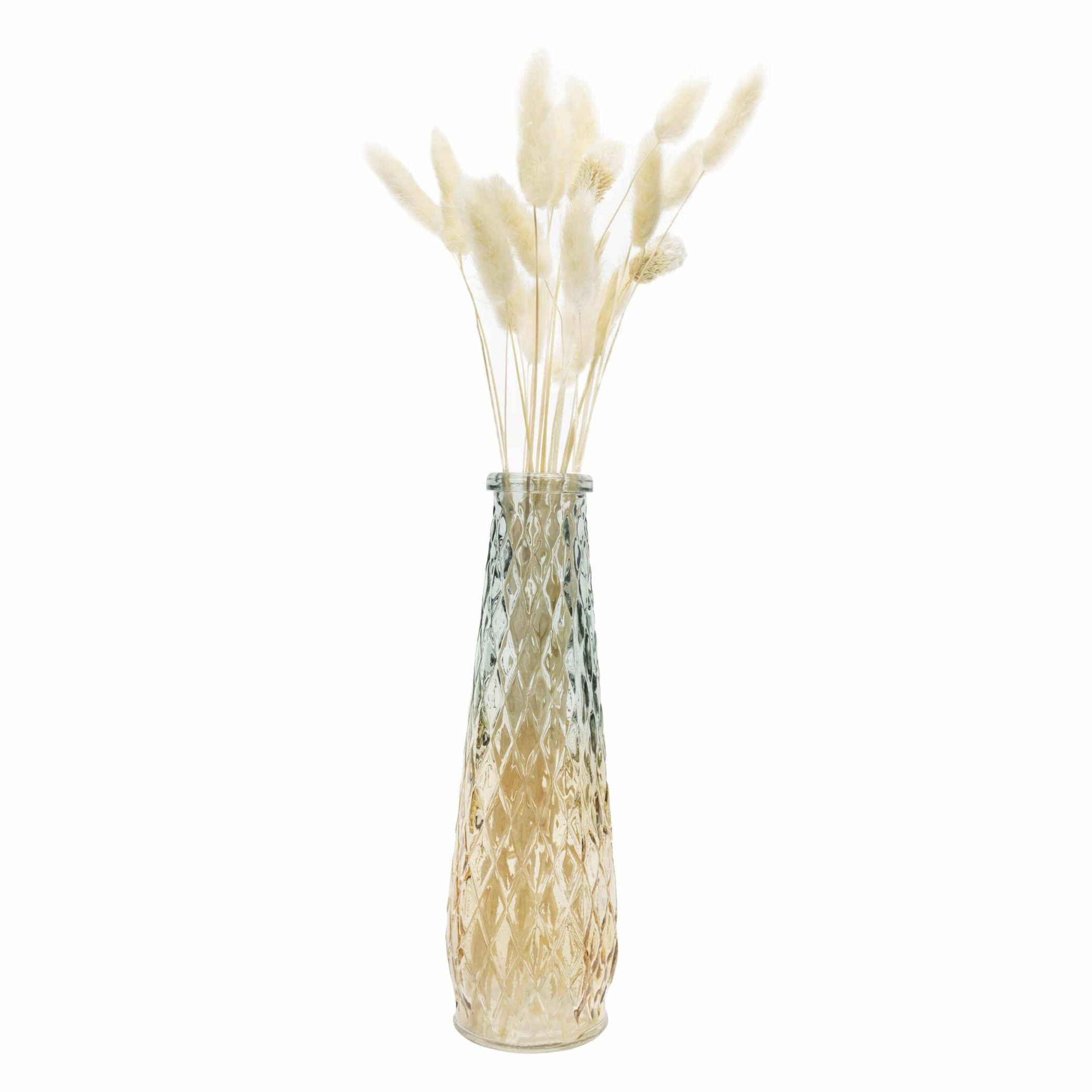QUVIO Glazen vaas - 6 x 22 cm (dxh) - Geel/Blauw