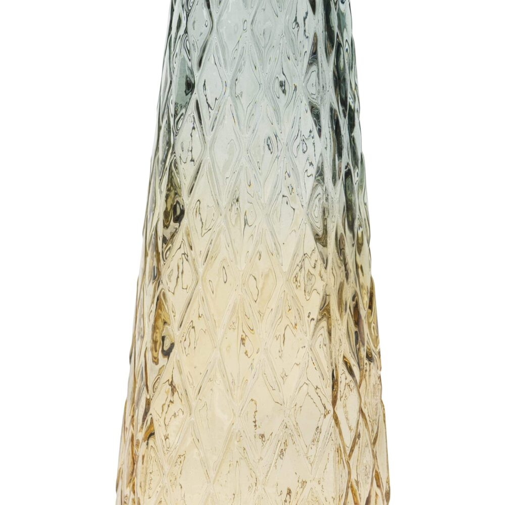 Detail foto van de patroon op de geel blauwe vaas