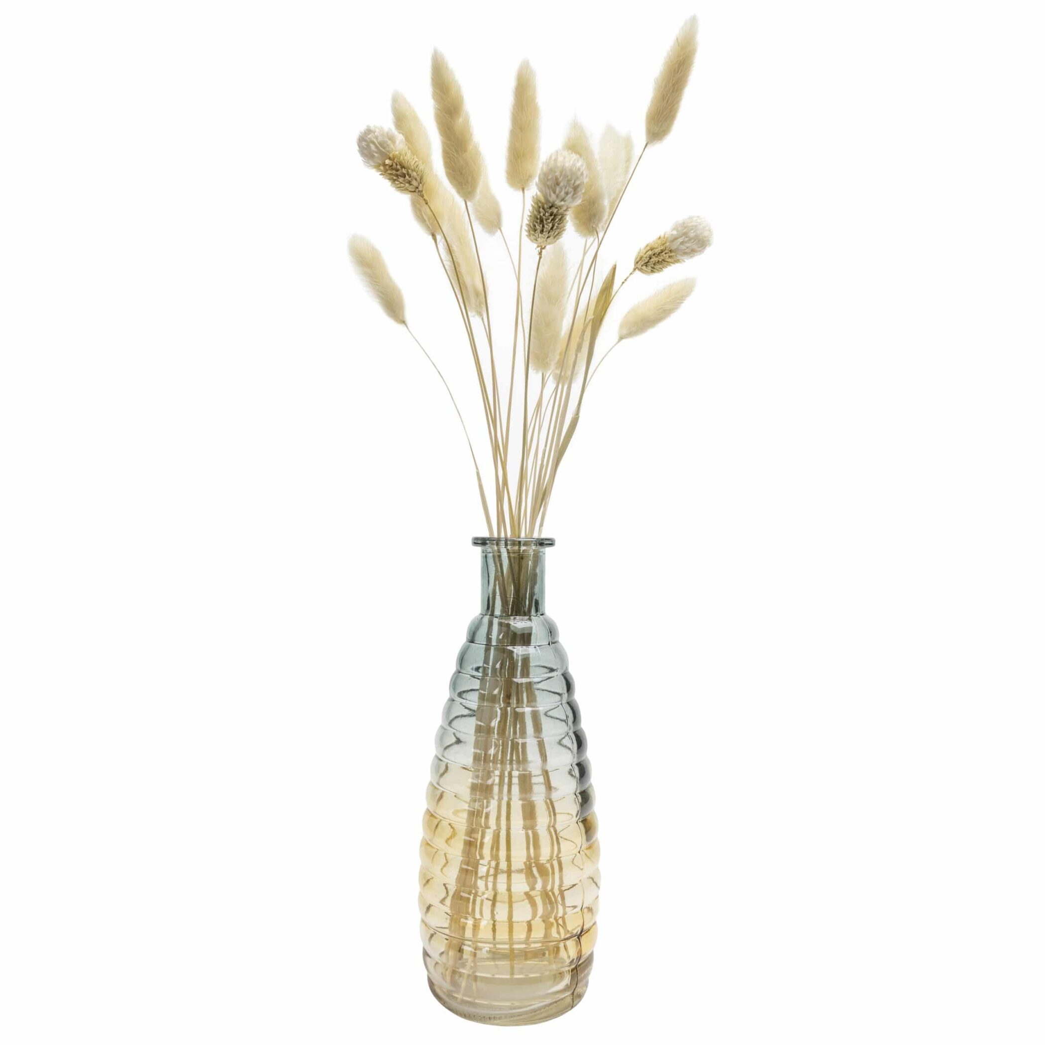 QUVIO Glazen vaas - 6 x 19,5 cm (dxh) - Geel/Blauw