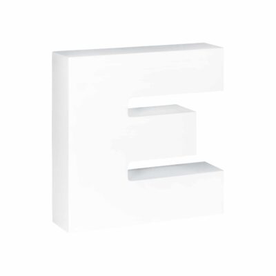 Grote witte letter E
