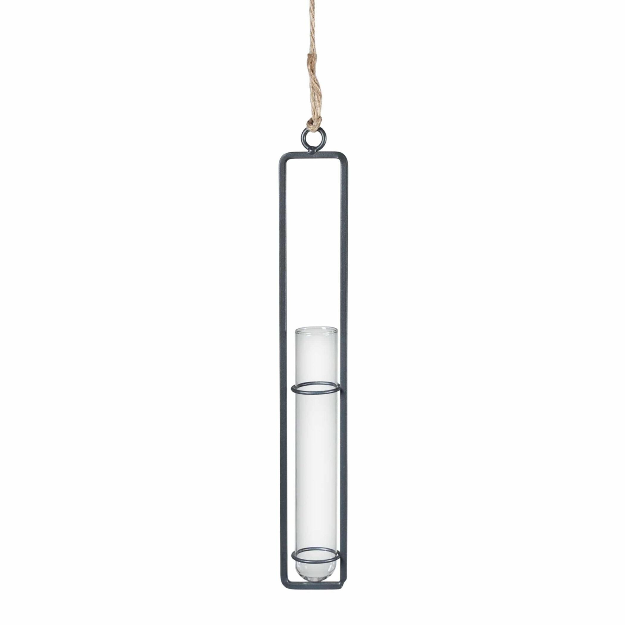 QUVIO Hangend vaasje met metalen frame - 2,5 x 27 cm