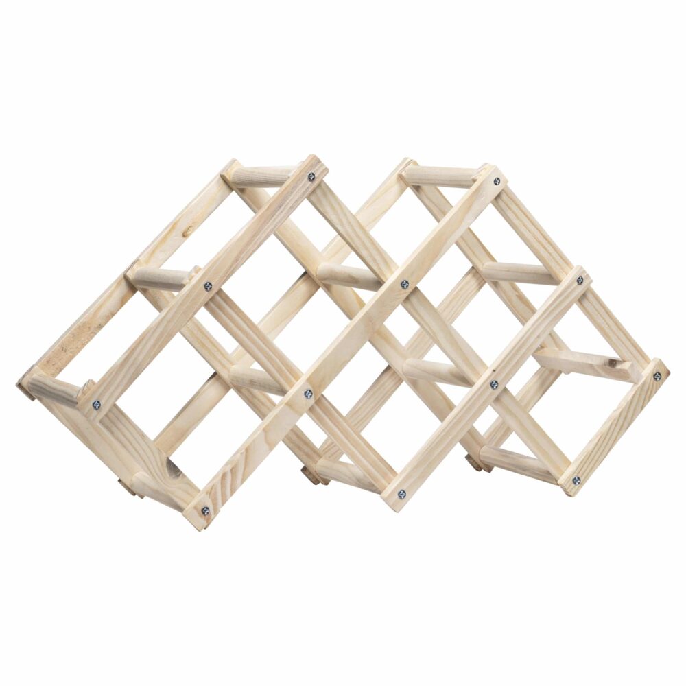 Wijnhouder van hout in kubus vormen