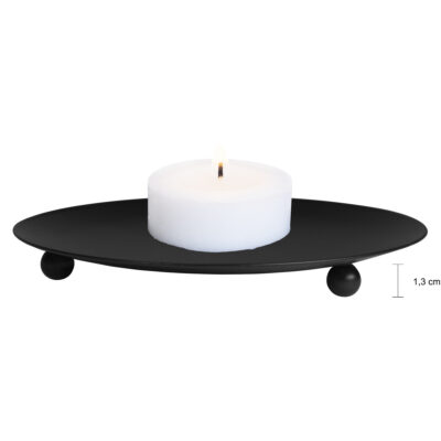 Hoogte kaarsenstandaard schaaltje in het zwart