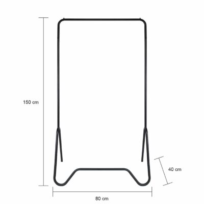 De afmetingen van het klerenrek