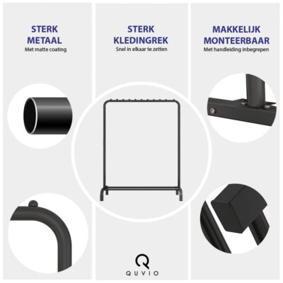 Sterk kledingrek wat makkelijk monteerbaar is