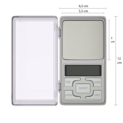 afmetingen van Precisie weegschaal tot 200 gram