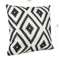 45 x 45 cm kussensloop in het zwart met beige