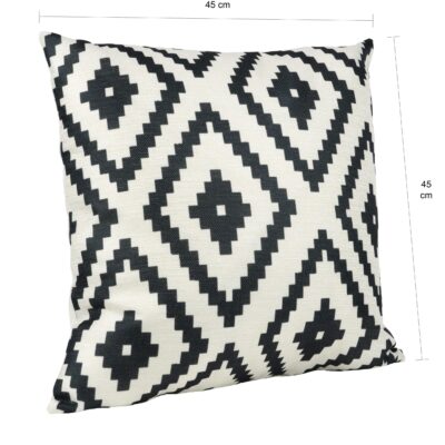 45 x 45 cm kussensloop in het zwart met beige