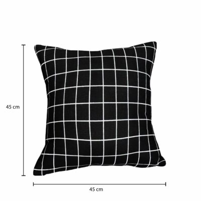 Kussen 45 x 45 zwart met wit