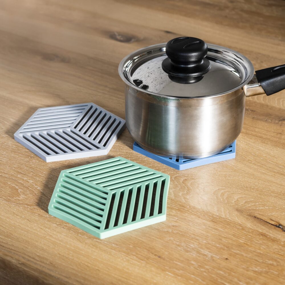 Siliconen Hexagon onderzetter in het groen