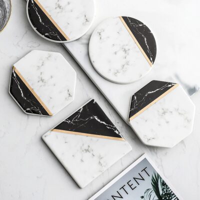 Marmerlook onderzetters