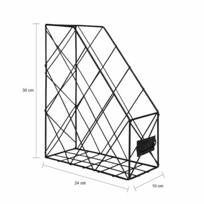 Afmetingen zwart stalen organizer