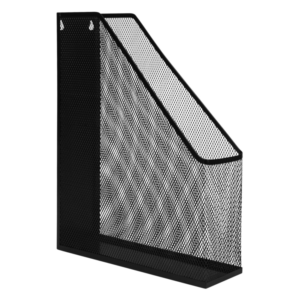 zwart stalen tijdschriftenbakje voor je bureau