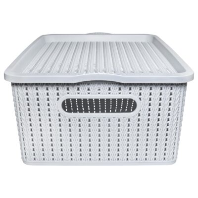 Opbergmand met deksel en handvaten