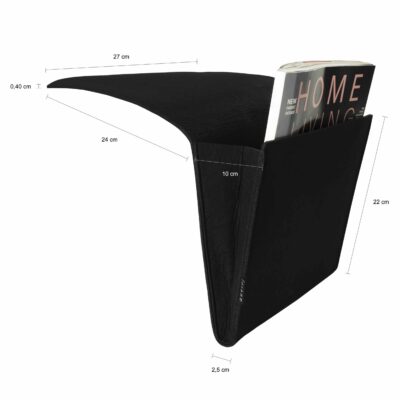 Afmetingen van een opbergzak voor aan de bank