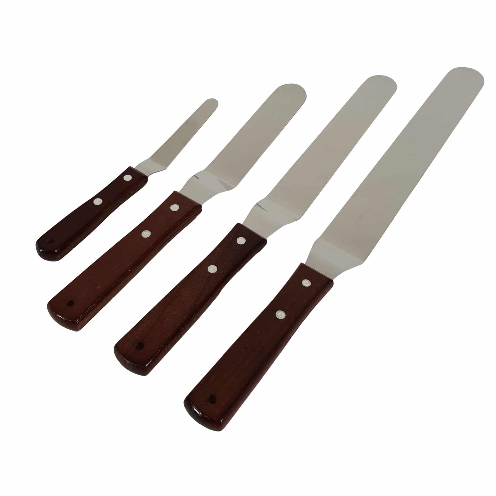 Krumble Paletmessen – Set van 4 – RVS met hout