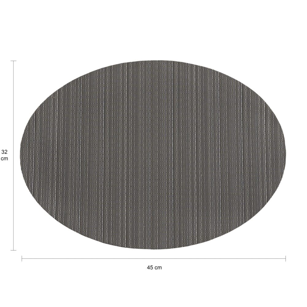 Afmetingen van de grijze placemat 23 x 45 cm