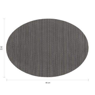 Afmetingen van de grijze placemat 23 x 45 cm