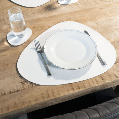 Chique druppelvormige witte placemat